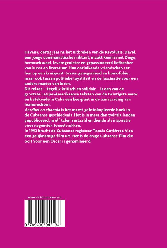 Achterkant van Aardbei en chocola