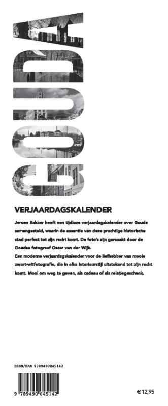Achterkant van Verjaardagskalender Gouda