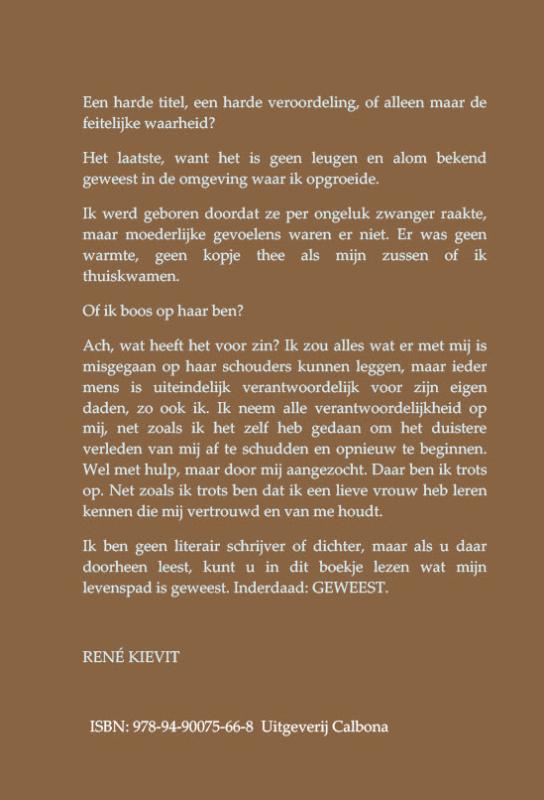 Achterkant van Mijn moeder was een hoer