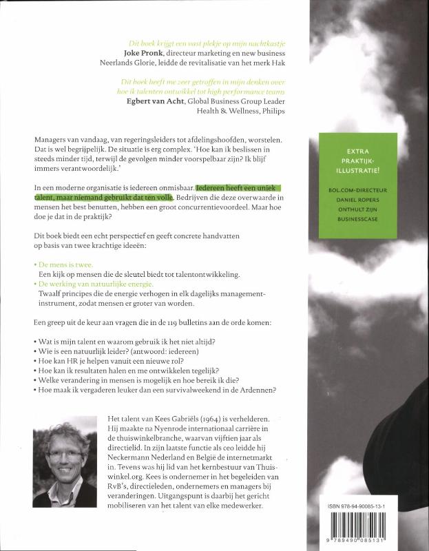 Achterkant van De talentmanager