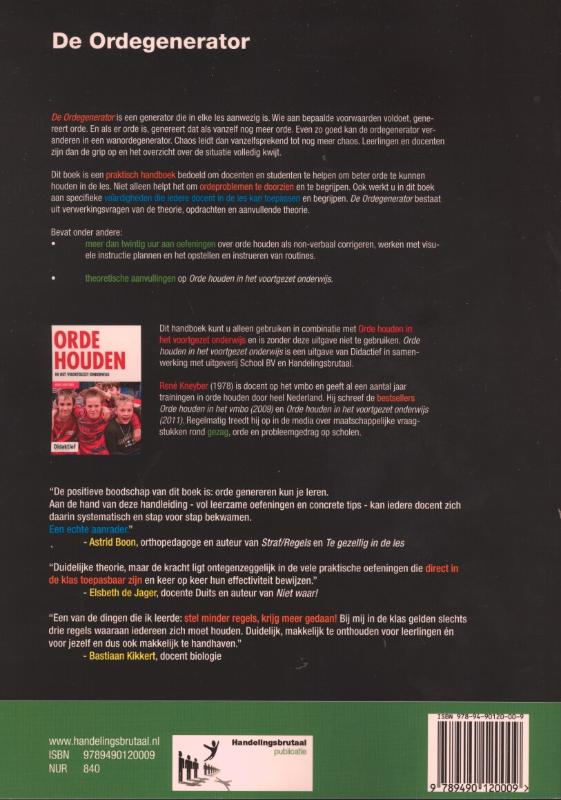 Achterkant van De ordegenerator
