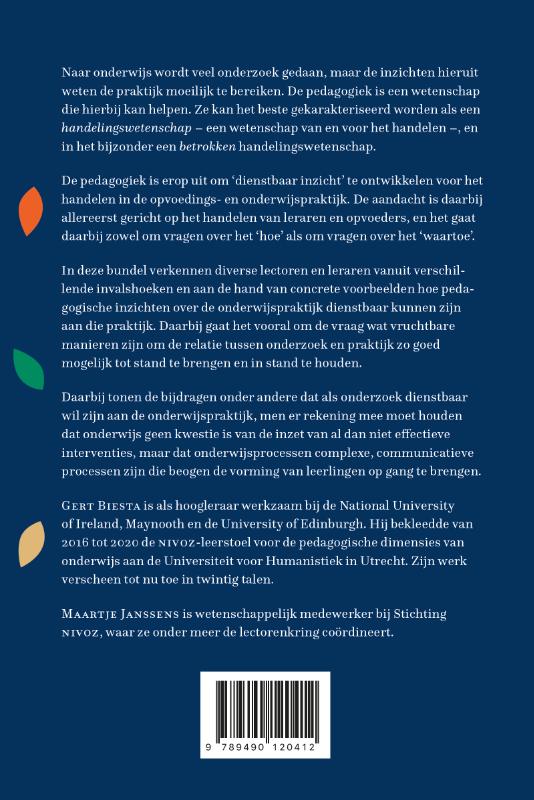 Achterkant van Pedagogiek als betrokken handelingswetenschap