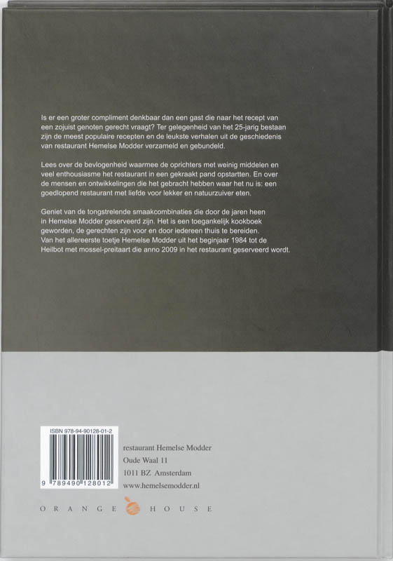 Achterkant van Kookboek Hemelse Modder