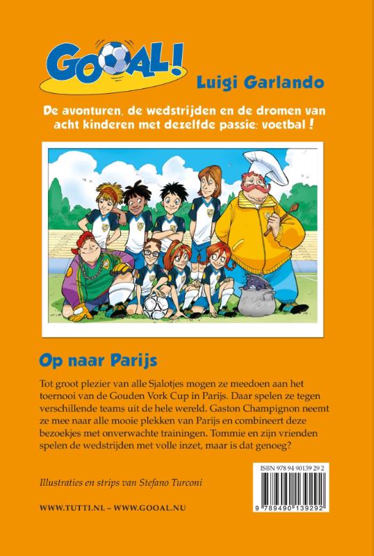Achterkant van Op naar Parijs