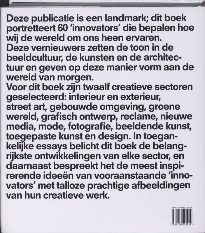 Achterkant van 60. Innovators shaping our creative future