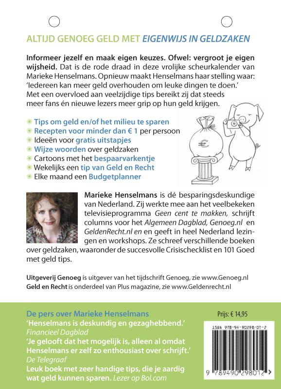 Achterkant van scheurkalender 2011
