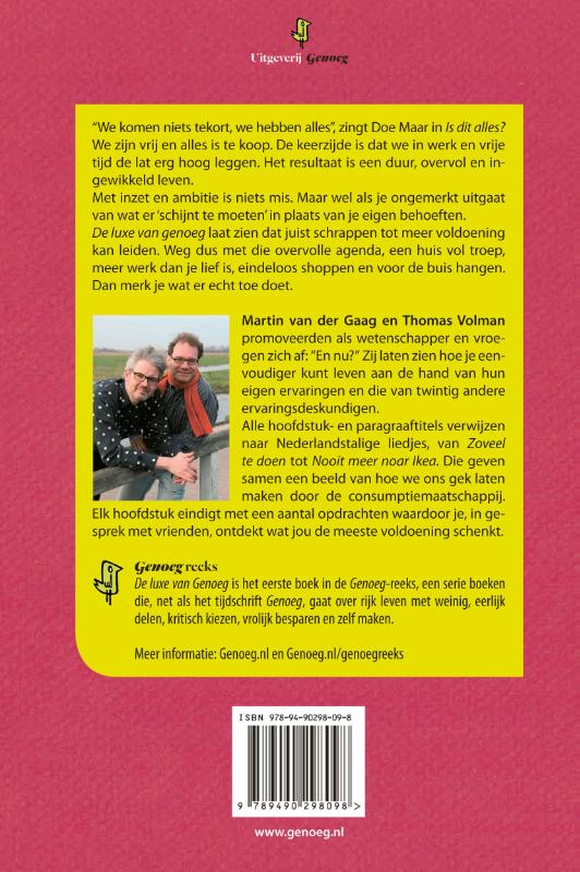 Achterkant van De luxe van genoeg