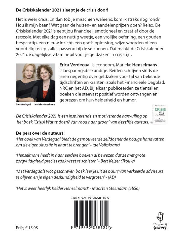 Achterkant van Crisiskalender 2021