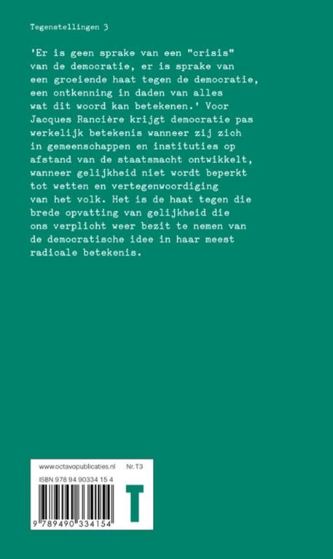 Achterkant van De haat tegen de democratie