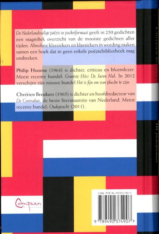 Achterkant van De Nederlandstalige poëzie in pocketformaat