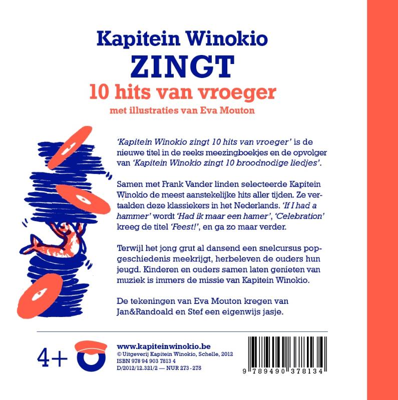 Achterkant van Kapitein Winokio zingt 10 hits van vroeger