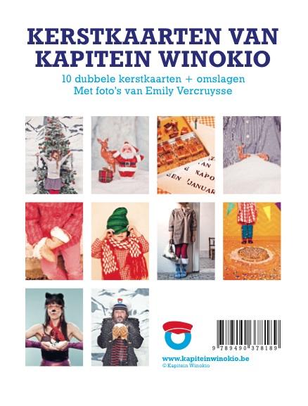 Achterkant van Kerstkaarten van kapitein Winokio