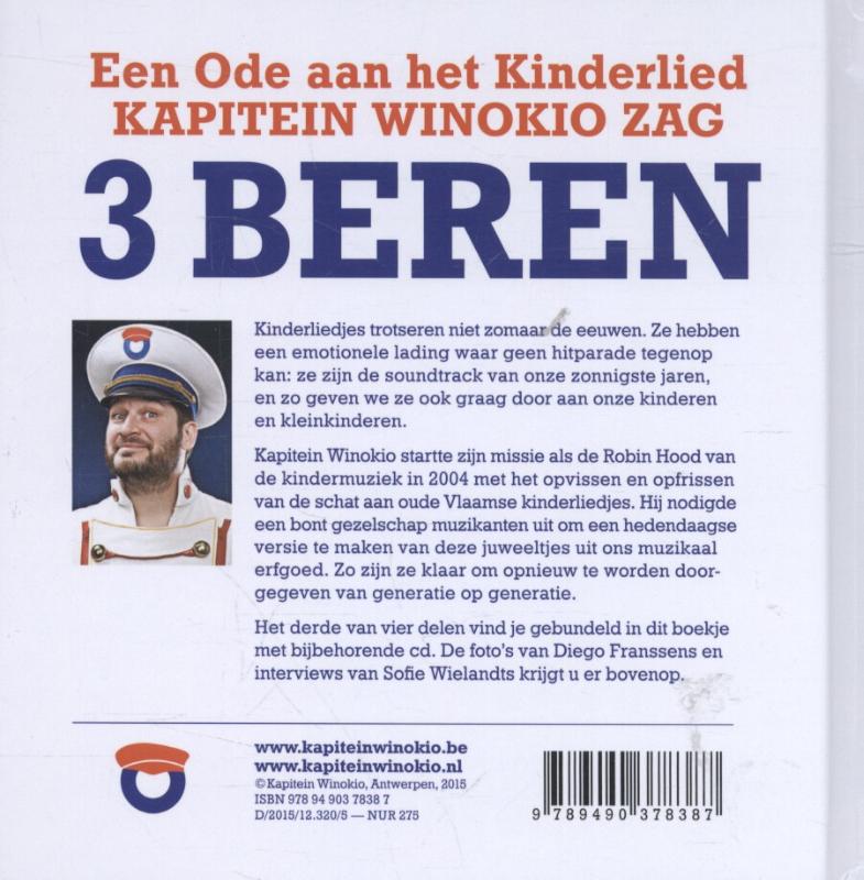 Achterkant van Kapitein Winokio zag 3 beren