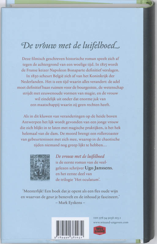 Achterkant van De vrouw met de luifelhoed