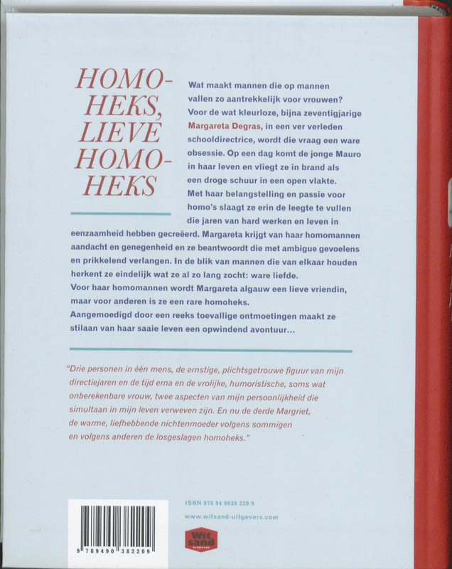 Achterkant van Homoheks, lieve homoheks