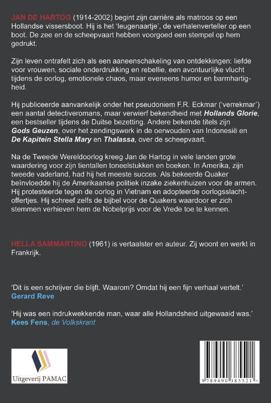 Achterkant van Biografie Jan de Hartog