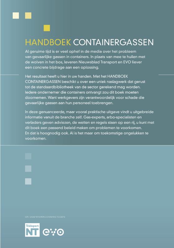 Achterkant van Hanboek containergassen