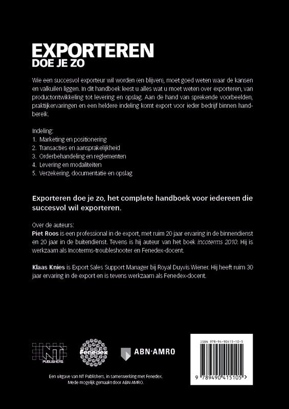 Achterkant van Ins & Outs of export