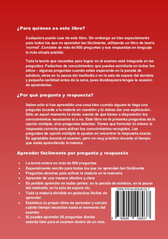 Achterkant van Permiso de Conducir B (Ed. Marzo 2016)