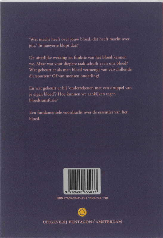 Achterkant van Bloed een heel bizonder sap