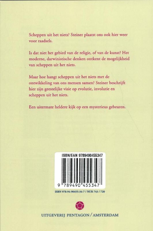Achterkant van Scheppen uit het niets, evolutie en involutie