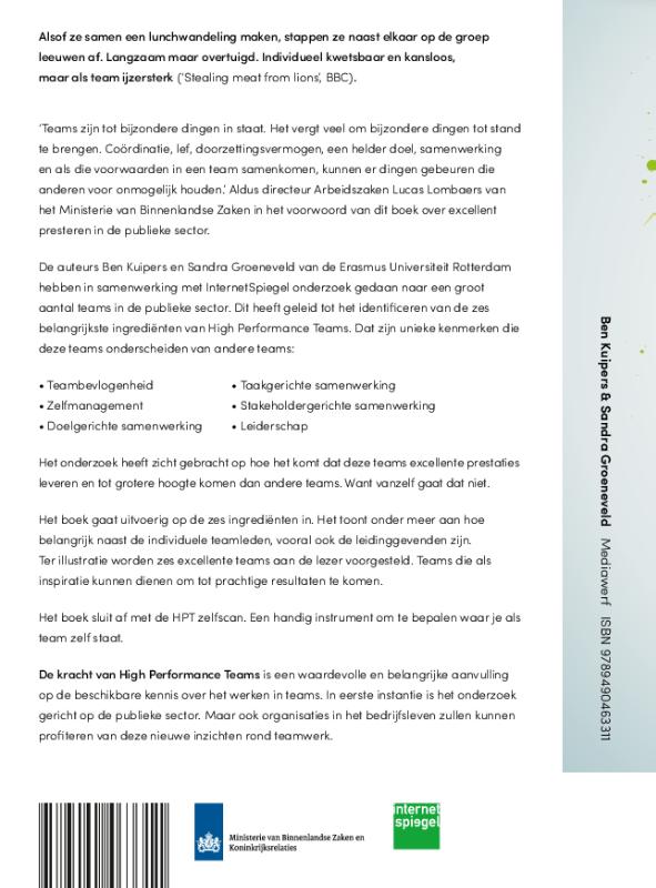 Achterkant van De kracht van high performance teams