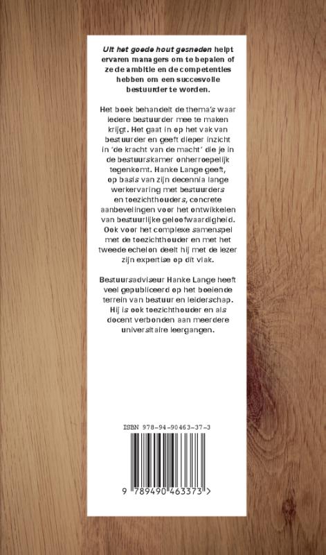 Achterkant van Uit het goede hout gesneden