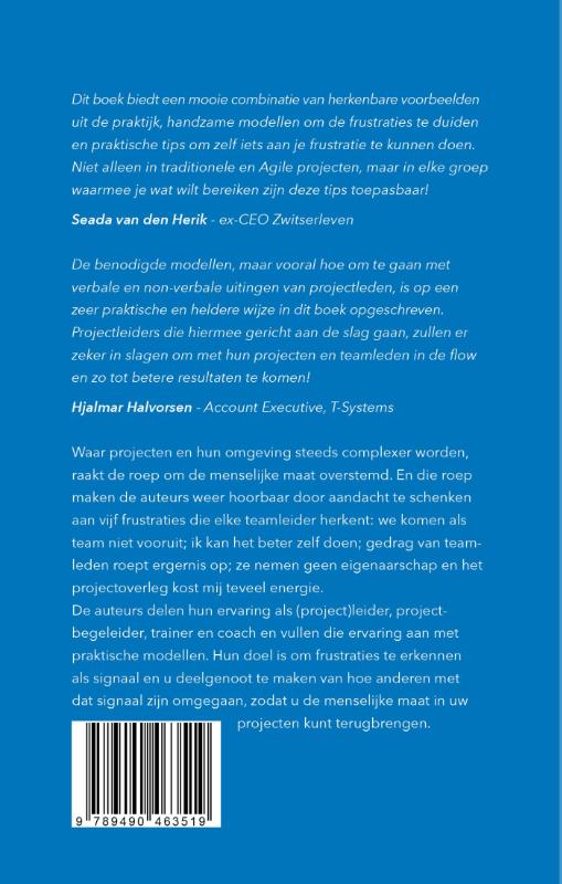 Achterkant van Vijf frustraties van projectmanagers