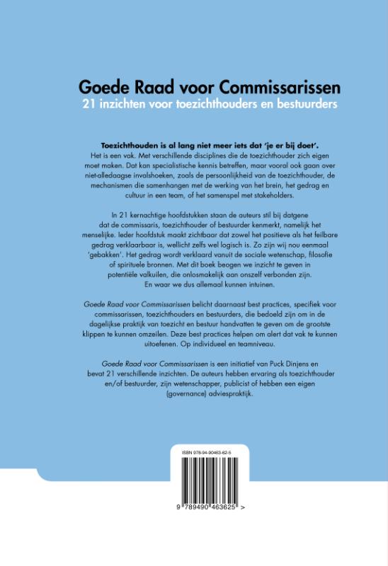 Achterkant van Goede raad voor commissarissen