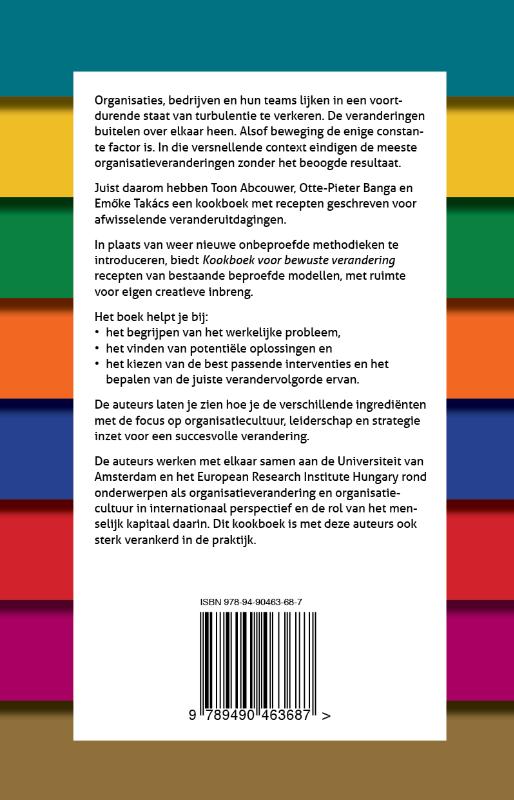 Achterkant van Kookboek voor bewuste verandering