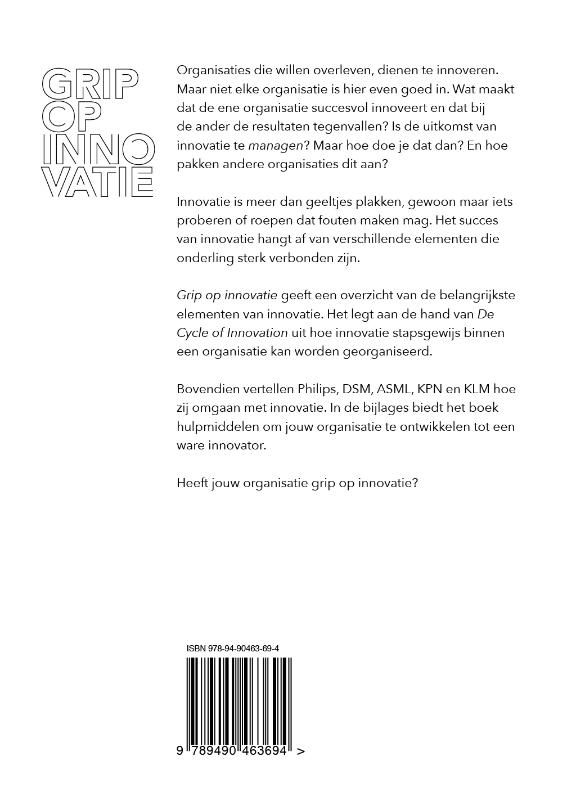 Achterkant van Grip op innovatie