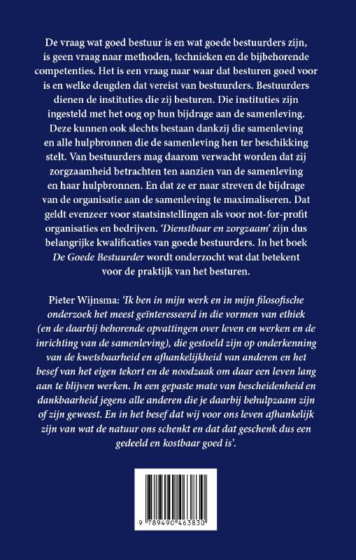 Achterkant van De Goede Bestuurder