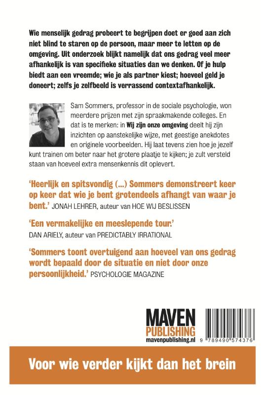 Achterkant van Wij zijn onze omgeving