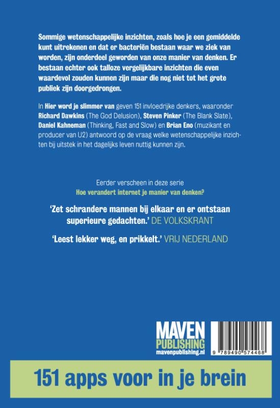 Achterkant van Hier word je slimmer van