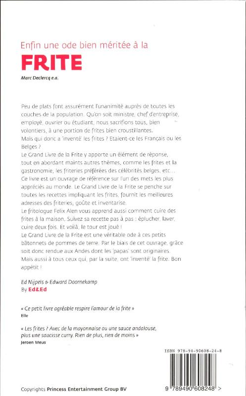 Achterkant van Le Grand Livre de la Frite