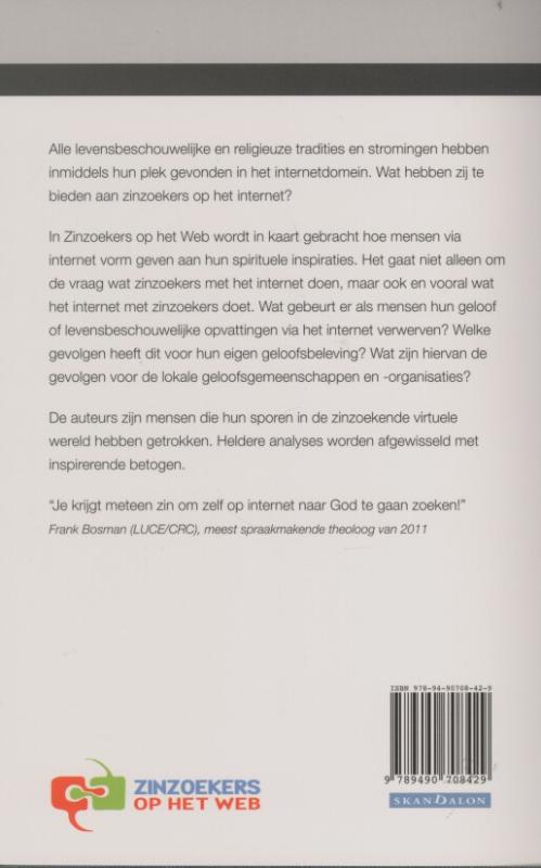 Achterkant van Zinzoekers op het web