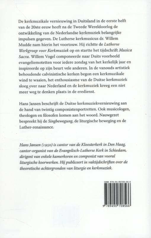 Achterkant van De kerkmuziek in Duitsland in het begin van de 20ste eeuw
