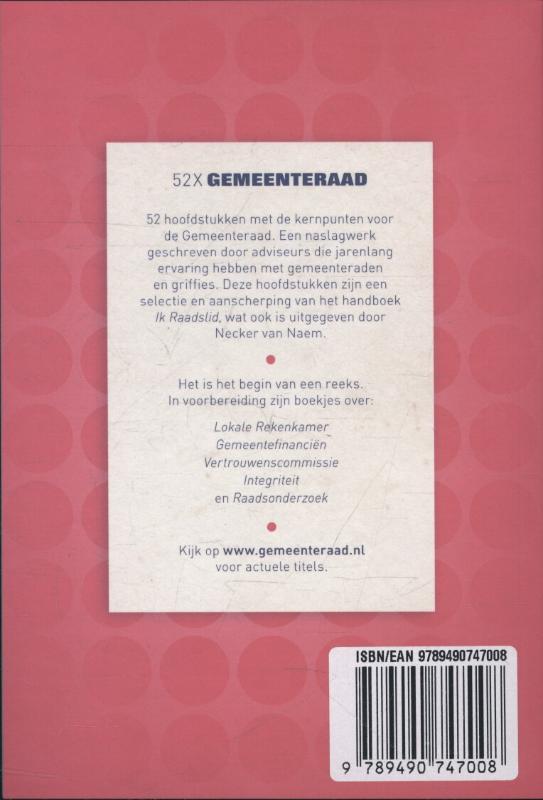Achterkant van 52 x gemeenteraad
