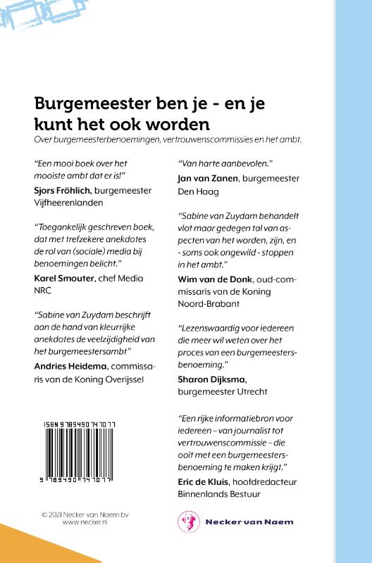 Achterkant van Burgemeester ben je - en je kunt het ook worden