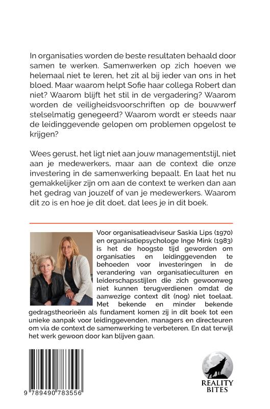 Achterkant van Leidinggevenden zijn Contextmakers