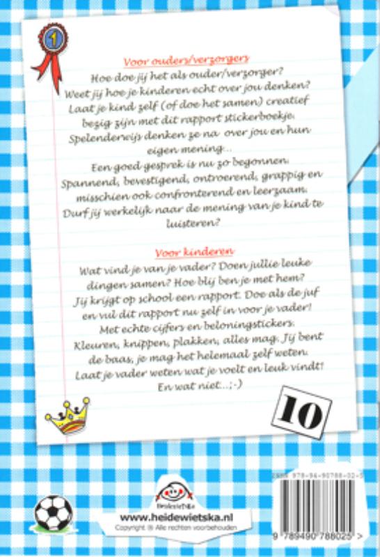 Achterkant van Rapport voor Papa