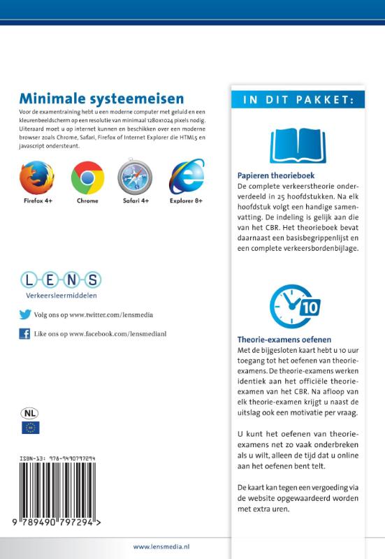 Achterkant van Theorie leren motor