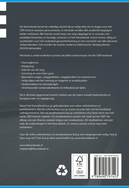 Achterkant van Theorie leren auto