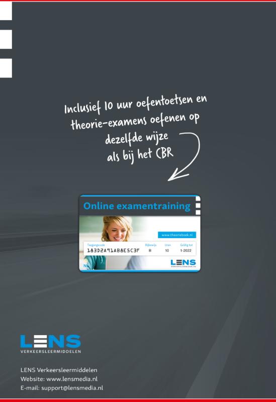 Achterkant van Theorie leren motorfiets
