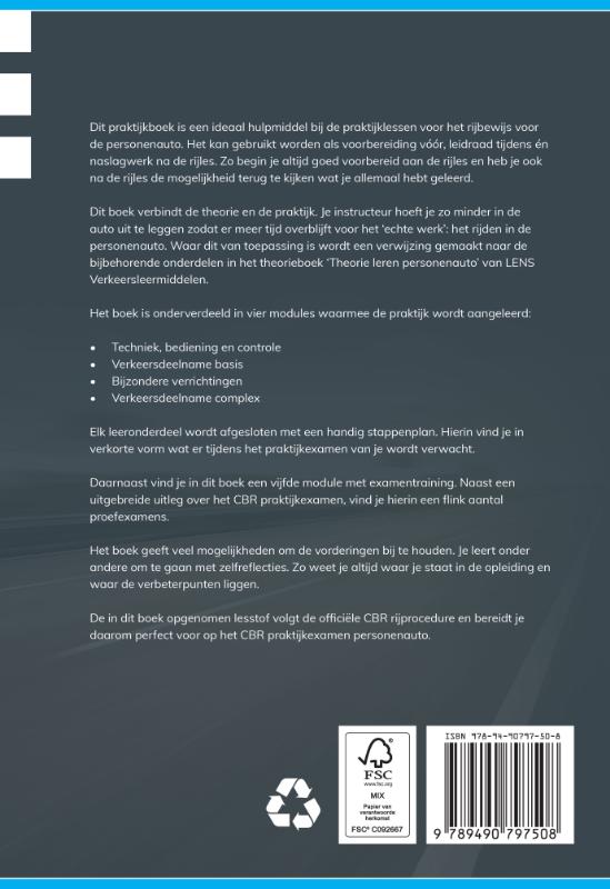 Achterkant van Praktijk leren personenauto