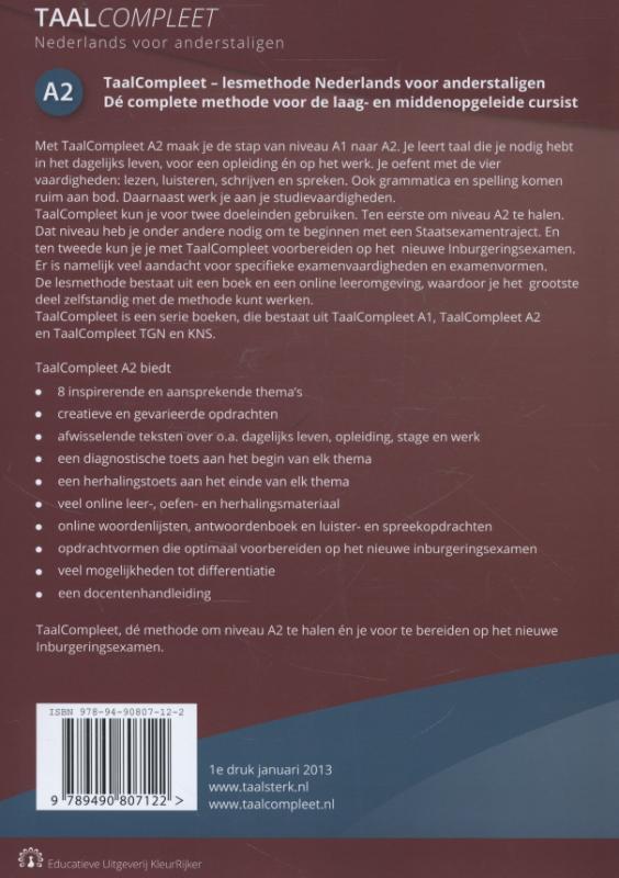 Achterkant van Deel A2