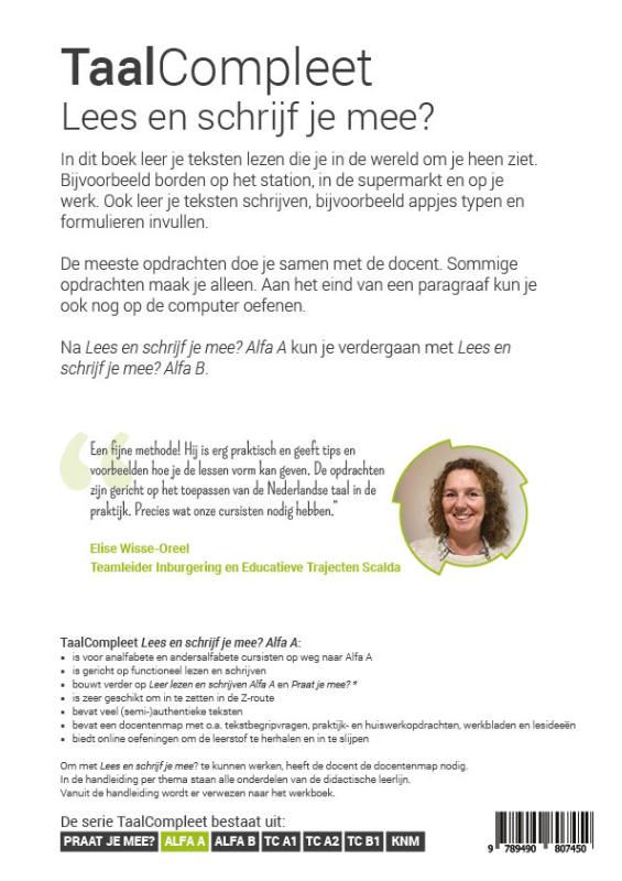 Achterkant van Lees en schrijf je mee? - Alfa A