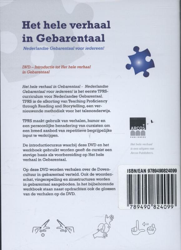 Achterkant van Het hele verhaal in gebarentaal
