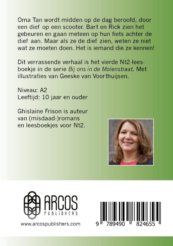 Achterkant van Een dief op een scooter