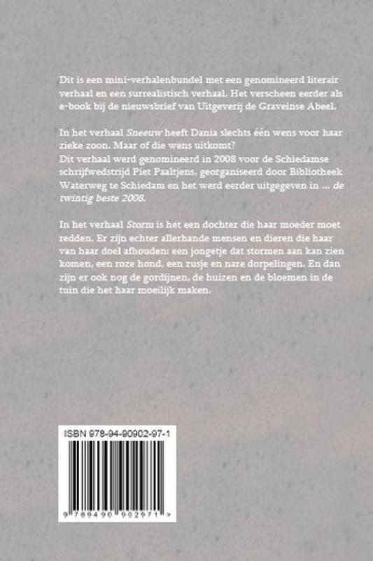 Achterkant van Sneeuw & storm